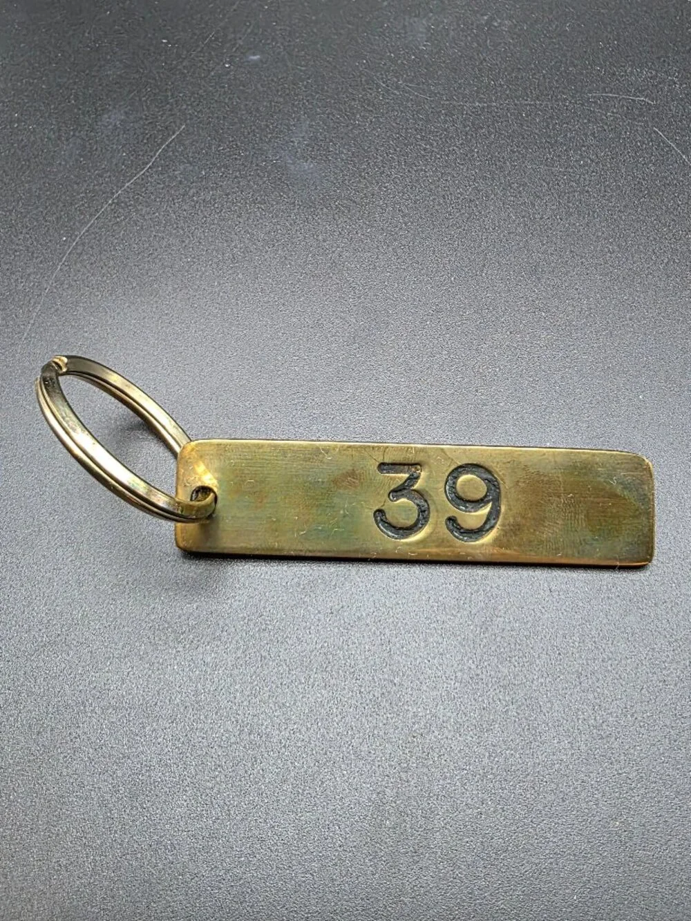 Brass Keychain Fob Keys blue angel Vintage 3